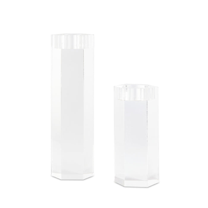 Bailee Crystal Hexagonal Candle Holders (Set of 2)