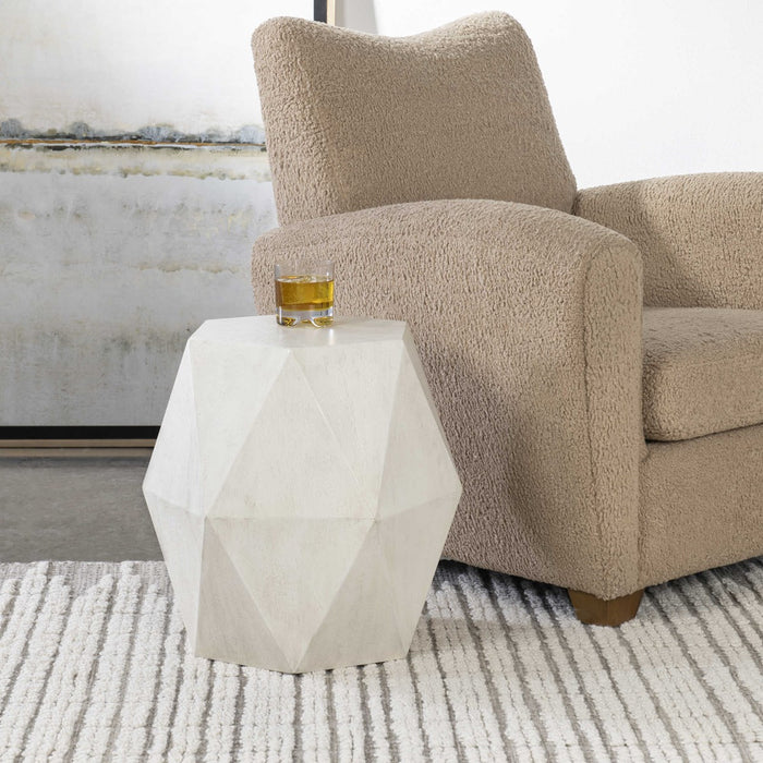 Lucia White Accent Table