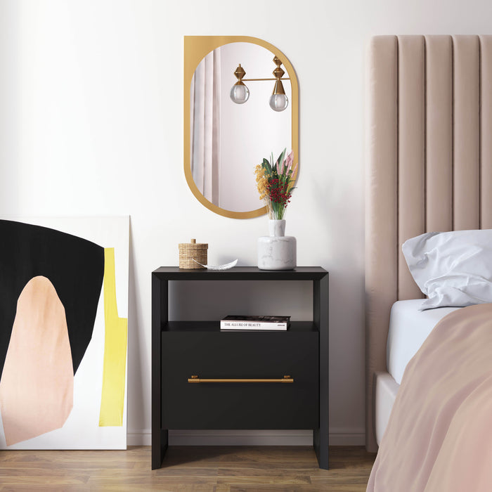 Fiorella Black Nightstand - Luxury Living Collection