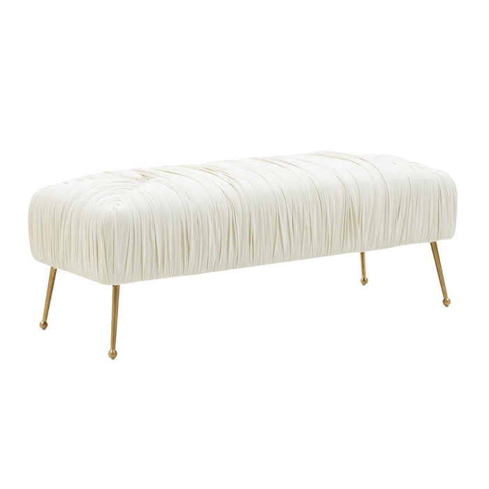 Falcon Cream Velvet Bench - Luxury Living Collection