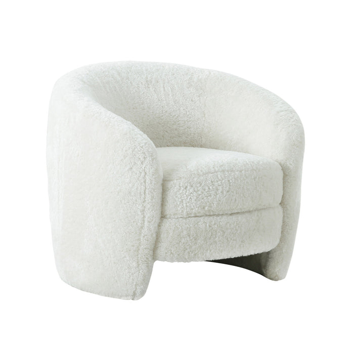 Machla White Faux Shearling Armchair - Luxury Living Collection