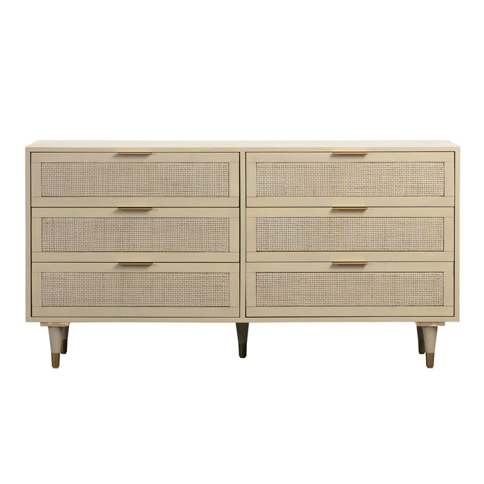 Garnet Buttermilk 6 Drawer Dresser - Luxury Living Collection