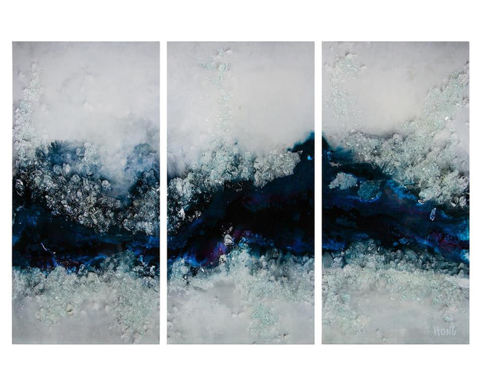 Inez Flowing River Triptych Painting (Set of Three) - Luxury Living Collection