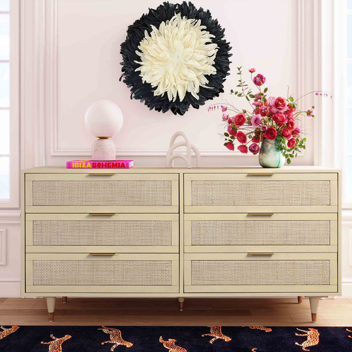 Garnet Buttermilk 6 Drawer Dresser - Luxury Living Collection