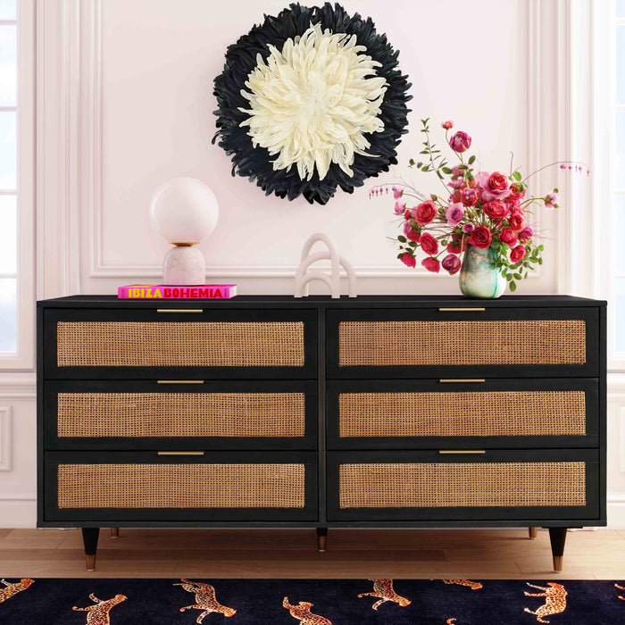 Garnet Noir 6 Drawer Dresser - Luxury Living Collection