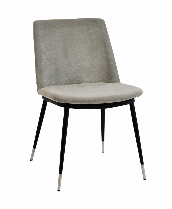 Frederica Grey Velvet with Silver Legs Dining Chairs (Set of 2) - Luxury Living Collection