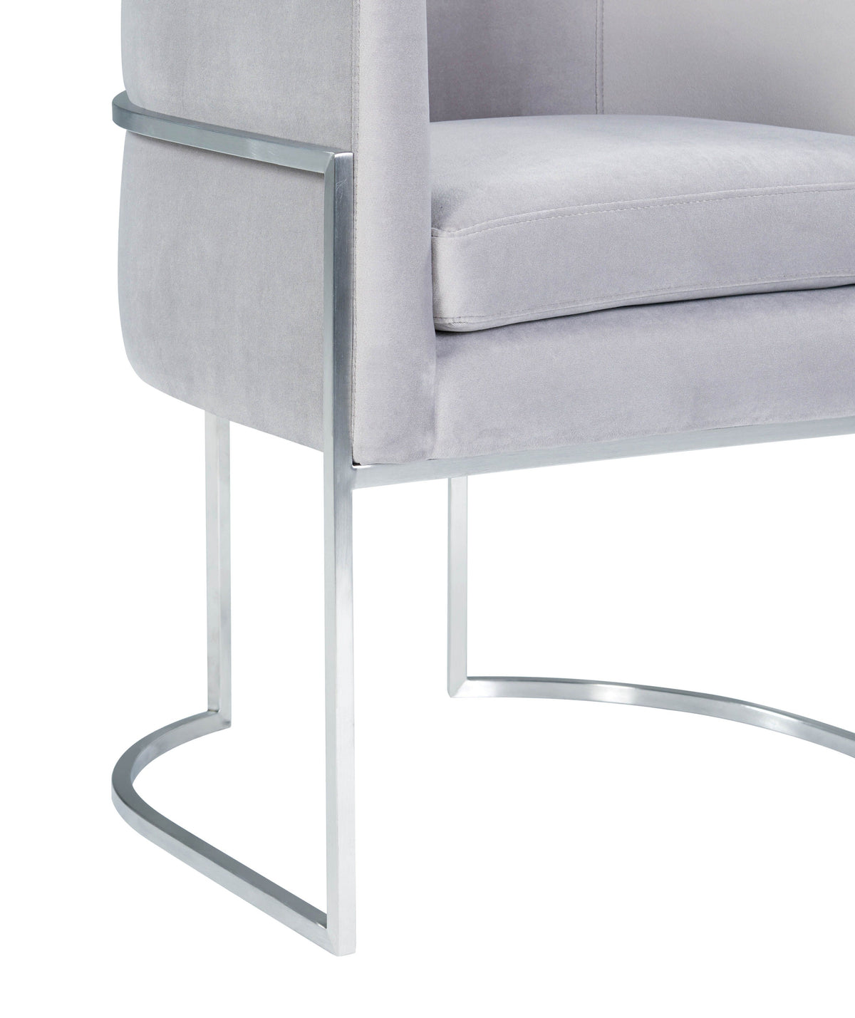 Jules Grey Velvet With Silver Frame Chair - Luxury Living Collection