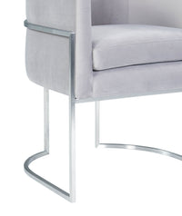 Jules Grey Velvet With Silver Frame Chair - Luxury Living Collection