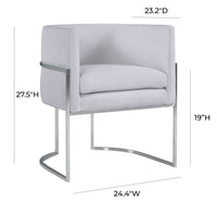 Jules Grey Velvet With Silver Frame Chair - Luxury Living Collection