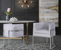 Jules Grey Velvet With Silver Frame Chair - Luxury Living Collection