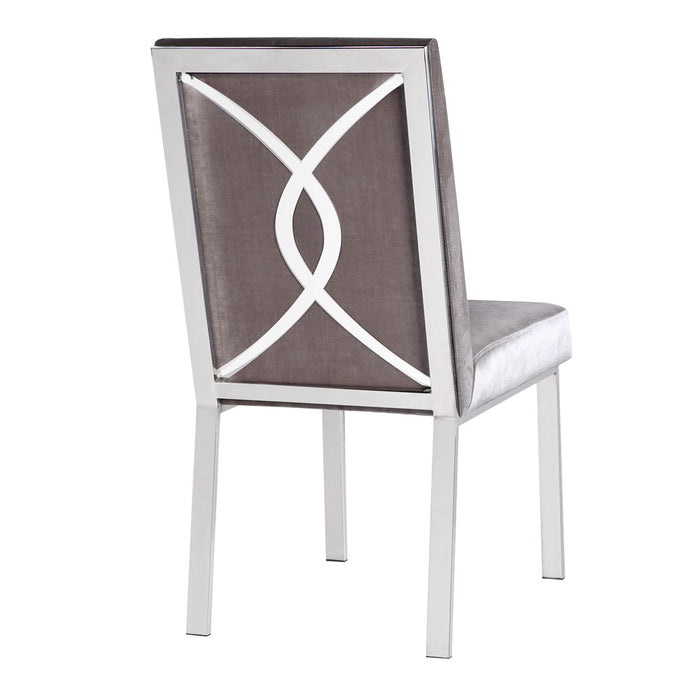 Amabilia Light Grey Velvet Dining Chair