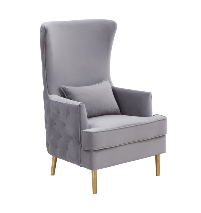 Rolf Grey Tall Tufted Back Chair  - Luxury Living Collection