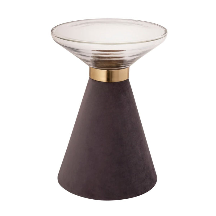 Harmony Glass Top and Velvet Side Table - Luxury Living Collection