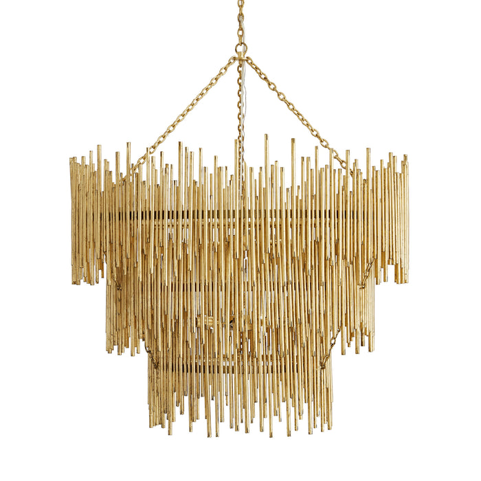 Hensley Three Tiered Gold Leaf Chandelier