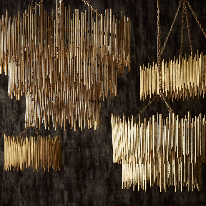Hensley Three Tiered Gold Leaf Chandelier