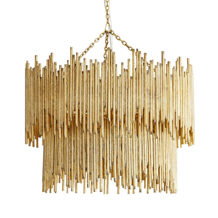 Hensley Two Tiered Gold Leaf Pendant