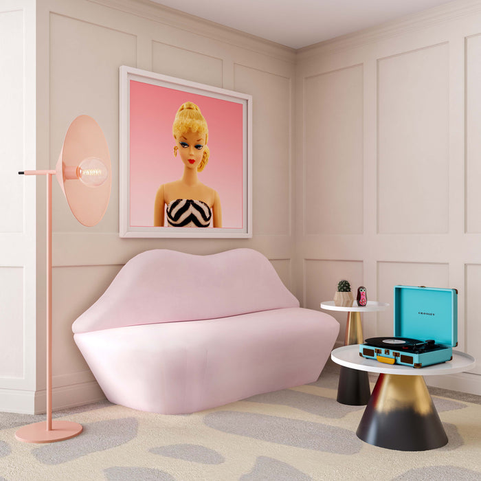 Kisses Blush Velvet Sofa - Luxury Living Collection