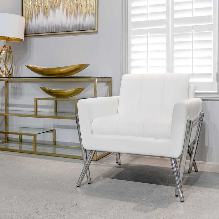 Morea Aspen White Leatherette Lounge Chair