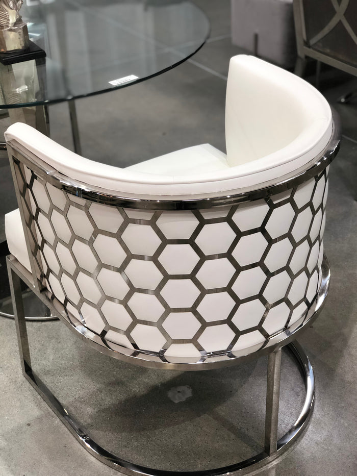 Cora White Leatherette Chair