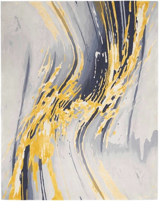 Vivid Grey/Gold Area Rug - Elegance Collection