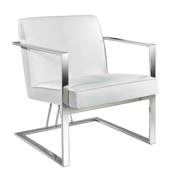 Mercer White Leatherette Accent Chair