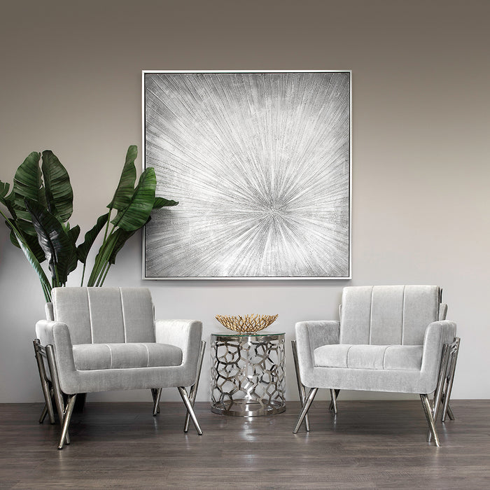 Morea Grey Velvet Lounge Chair