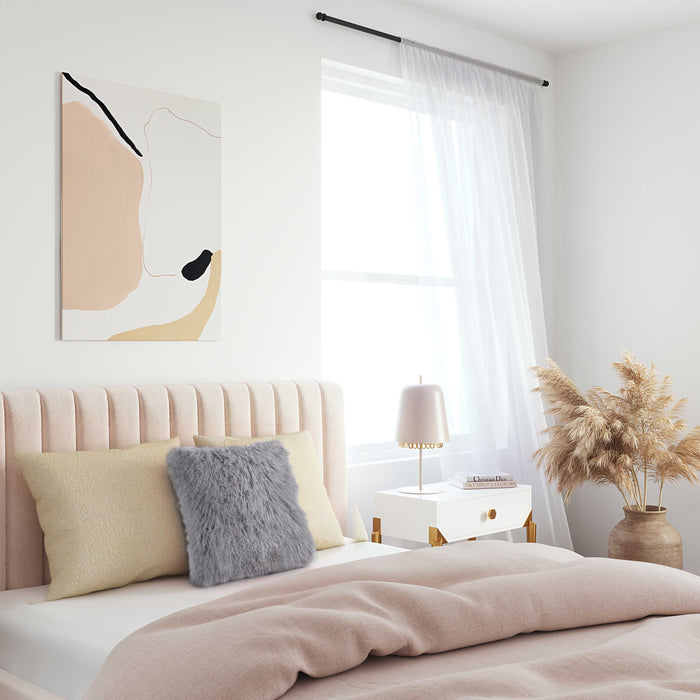 January Grey Sheep Fur Pillow - Luxury Living Collection