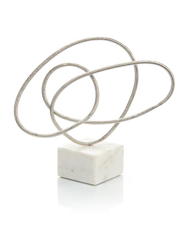 Abrielle Silver Ribbon Dance Sculpture - Luxury Living Collection