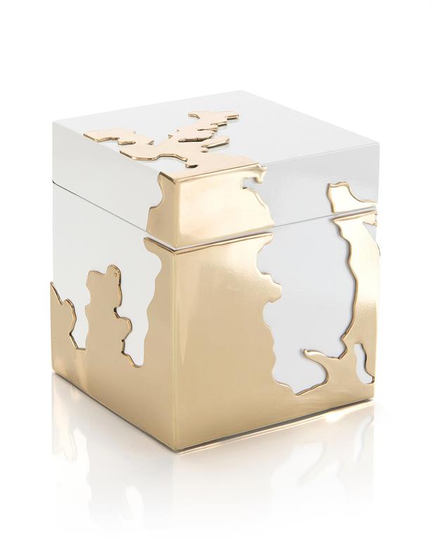 Sophie Golden Stainless Steel Morphed Box - Luxury Living Collection
