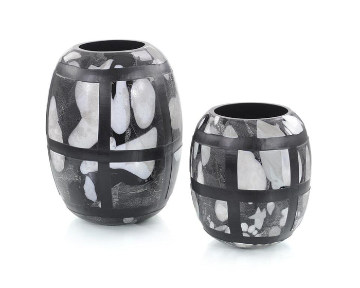 Sedona Black-and-White Glass Vases (Set of Two) - Luxury Living Collection