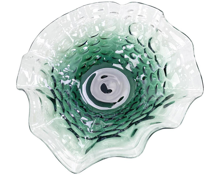 Zahara Emerald Green Handblown Glass Bowl - Luxury Living Collection