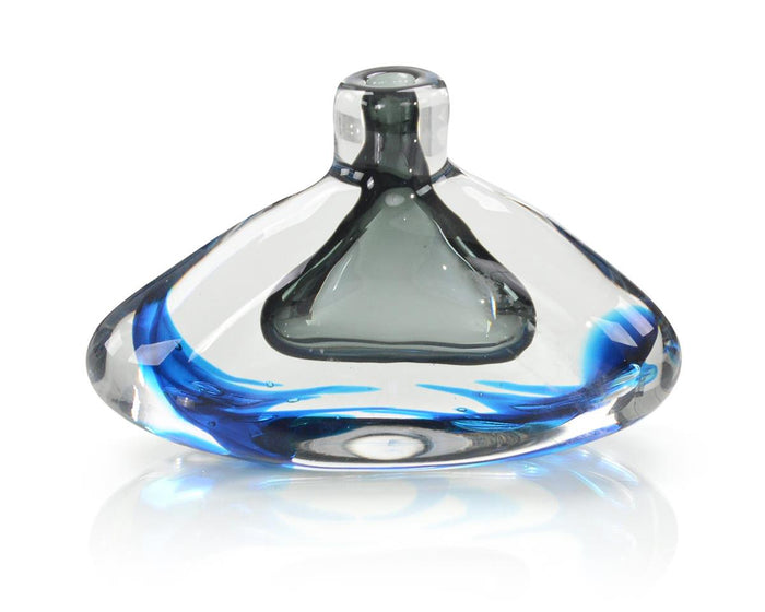 Zera Handblown Sky Blue and Grey Glass Vases - Luxury Living Collection