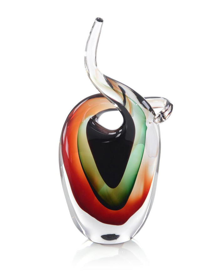 Zera Handblown Red, Violet, and Emerald Glass Sculptures - Luxury Living Collection