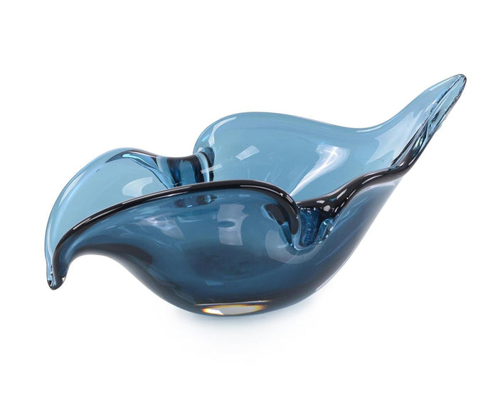 Zera Handblown Abstract Sapphire Glass Bowls - Luxury Living Collection