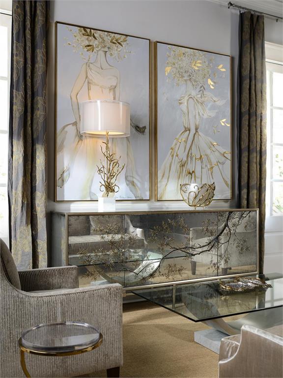 Cosmopolitan Brass Swirling Reeds Table Lamp - Luxury Living Collection