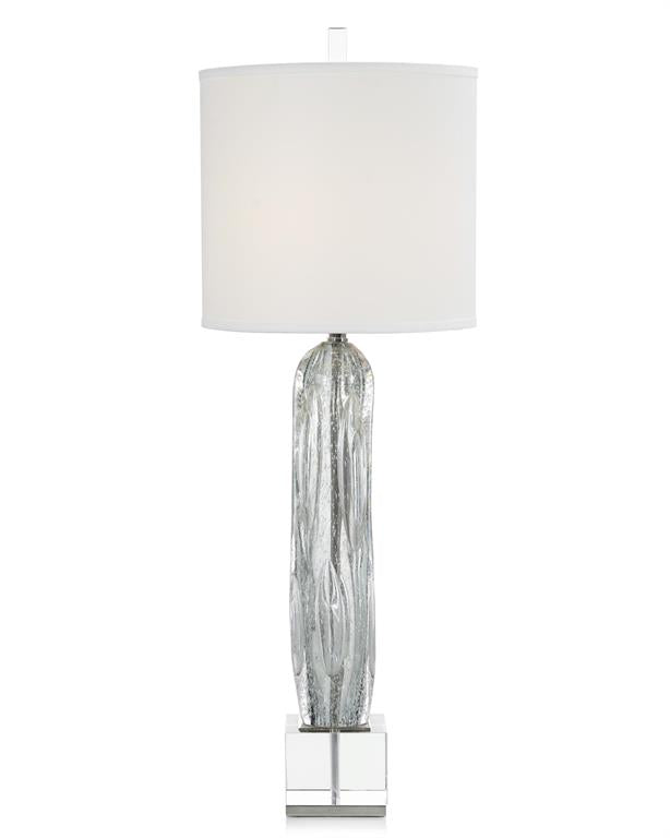 Rayna Argentine Blue-Grey Art Glass Buffet Lamp - Luxury Living Collection