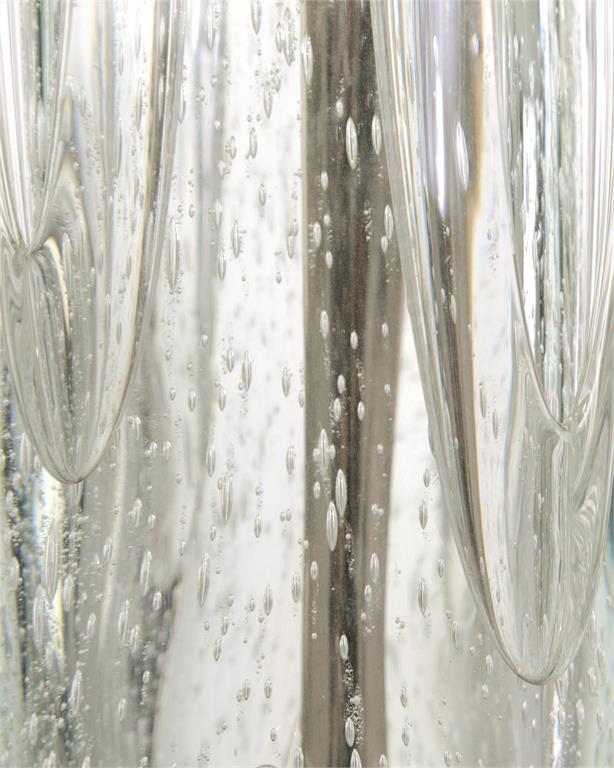 Rayna Argentine Blue-Grey Art Glass Buffet Lamp - Luxury Living Collection