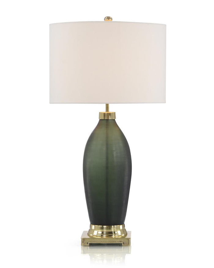 Lilja Emerald Green Etched Glass Table Lamp - Luxury Living Collection