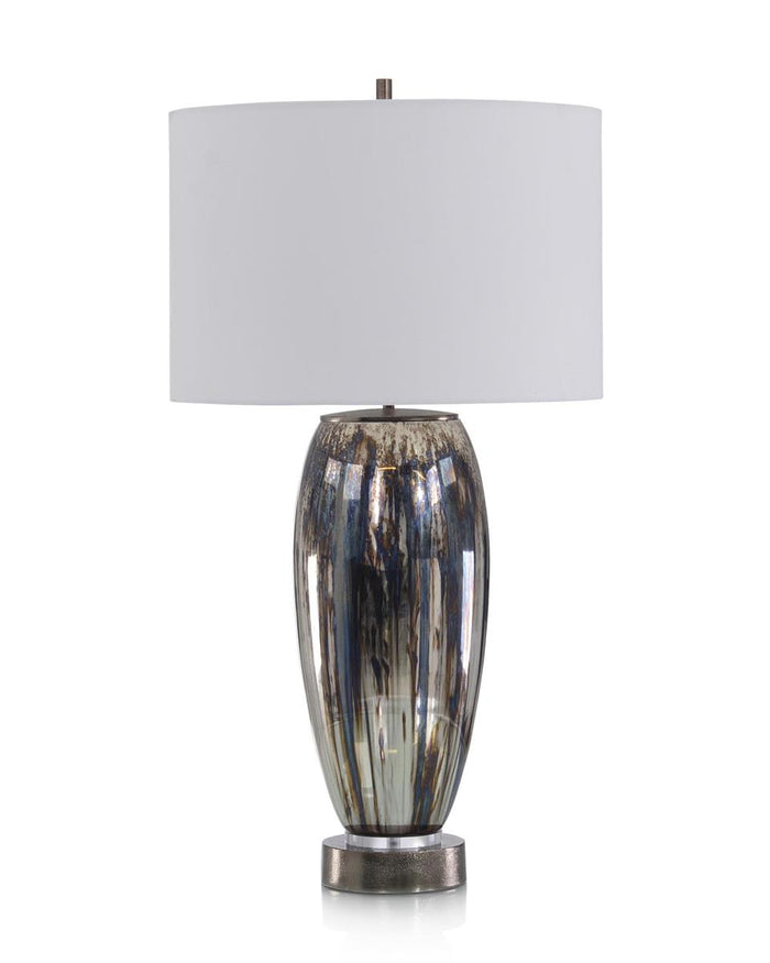 Caressa Sapphire and Silver Glaze Table Lamp - Luxury Living Collection