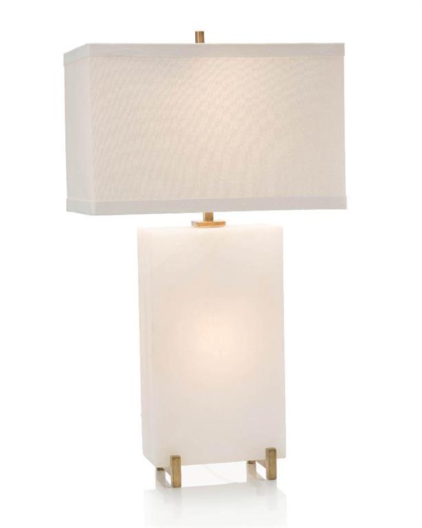 Vani Alabaster Block Table Lamp - Luxury Living Collection