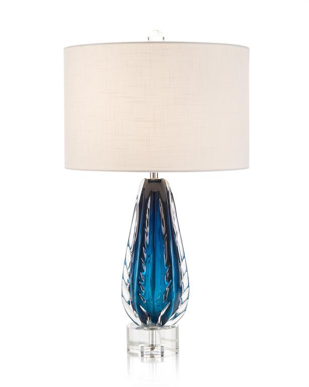 Kiera Amalfi Blue and Clear Glass Table Lamp - Luxury Living Collection