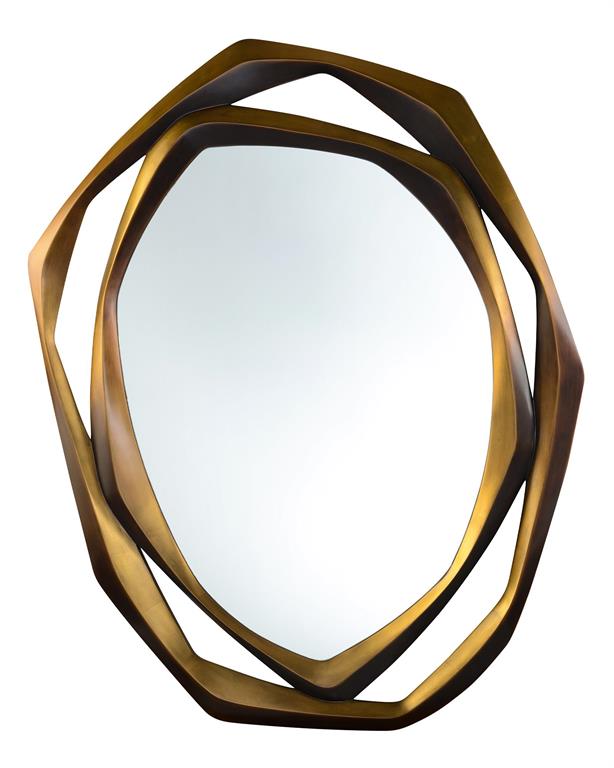 Waterfall Hand Carved Dark Bronze & Gold Mirror - Luxury Living Collection