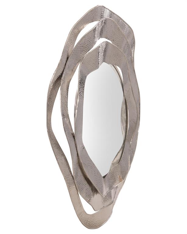 Tabitha 37" Nickel Ripple Frame Mirror - Luxury Living Collection