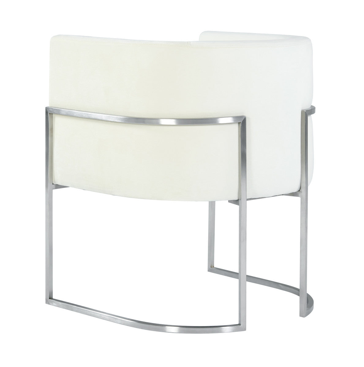 Jules Cream Velvet With Silver Frame Chair - Luxury Living Collection