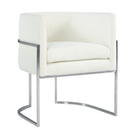 Jules Cream Velvet With Silver Frame Chair - Luxury Living Collection