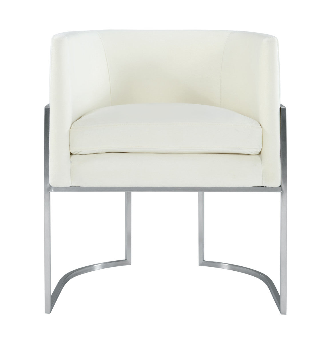 Jules Cream Velvet With Silver Frame Chair - Luxury Living Collection