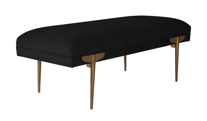 Kaya 53" Black Velvet Bench - Luxury Living Collection