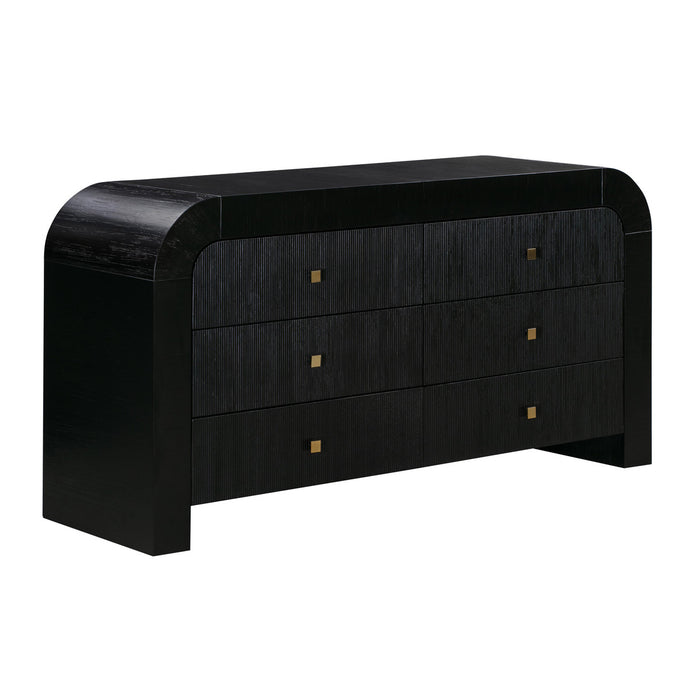Lamisa Black Six Drawer Dresser - Luxury Living Collection