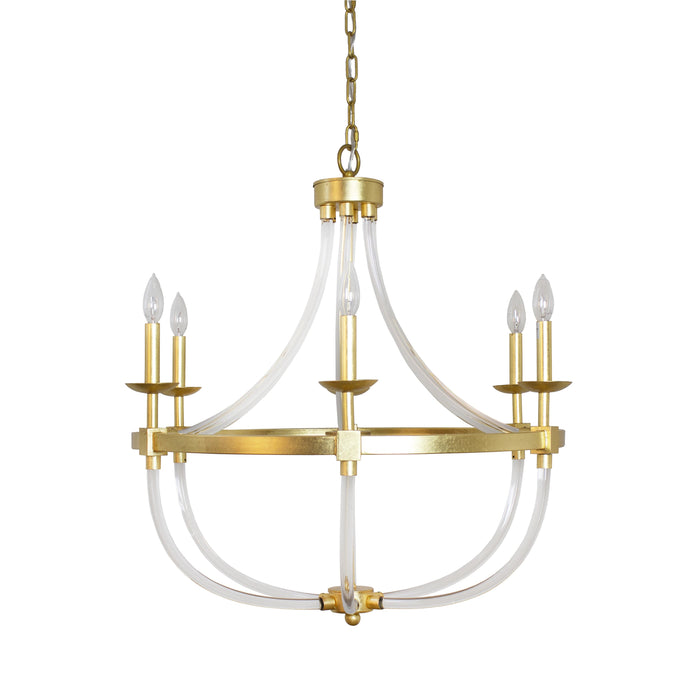 Lola Acrylic & Gold Leaf Chandelier