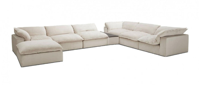 Braylee Modern Light Grey U Shaped Sectional with Console Table